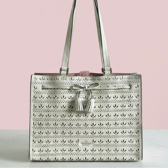 kate spade Handbags - NWOT Kate Spade New York Hayes Perforated Leather Tote. with Bow & Tassel